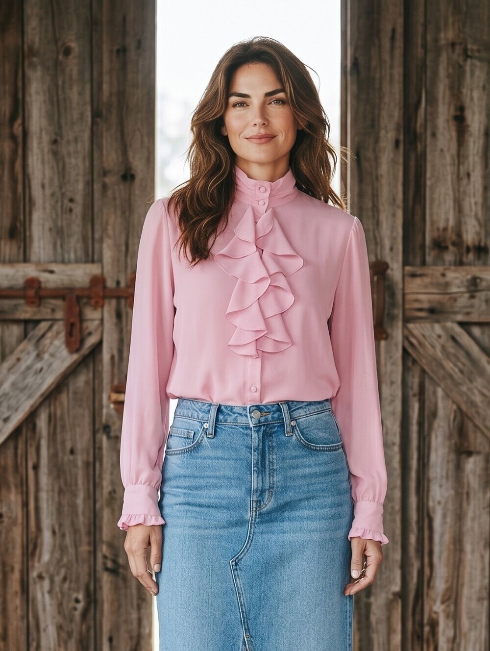 Vintage Victorian Mauve Top with Ruffles